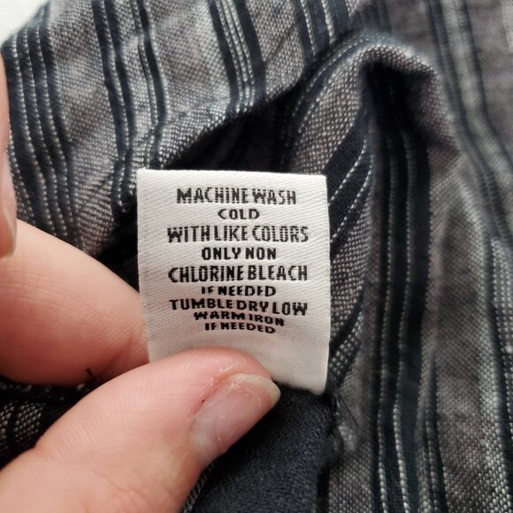 Habitat Womens Linen Blend Button Up Tunic Top Size M Lagenlook Minimalist Artsy - Picture 6 of 9